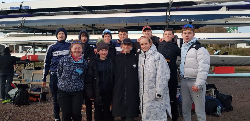 Junior Rowers with Coach at Inverness Head 2022